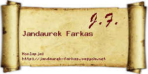 Jandaurek Farkas névjegykártya